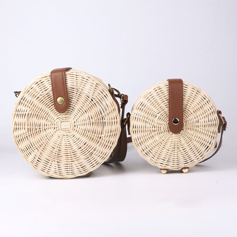 Sac Rond Osier & Cuir.