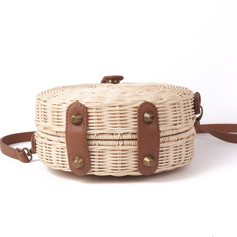 Sac Rond Osier & Cuir.