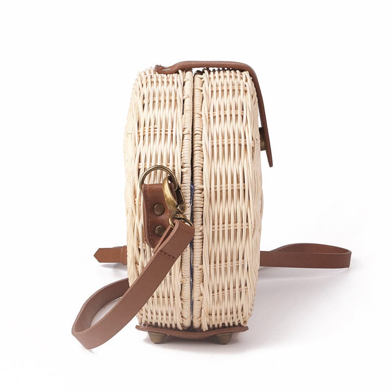 Sac Rond Osier & Cuir.