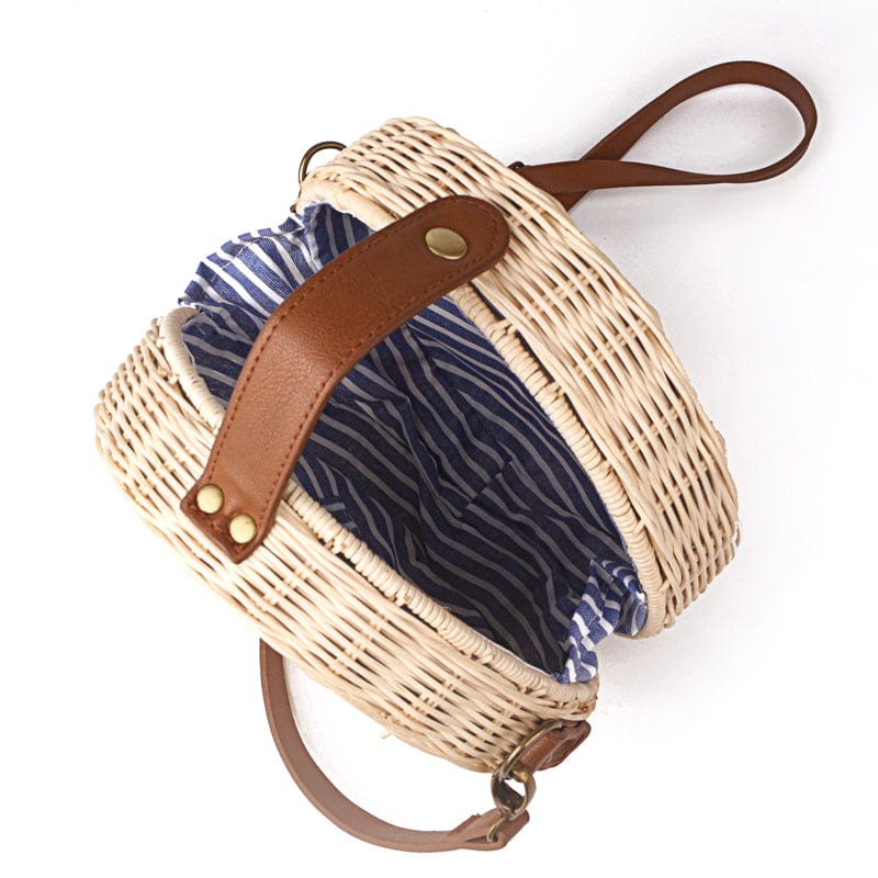 Sac Rond Osier & Cuir.