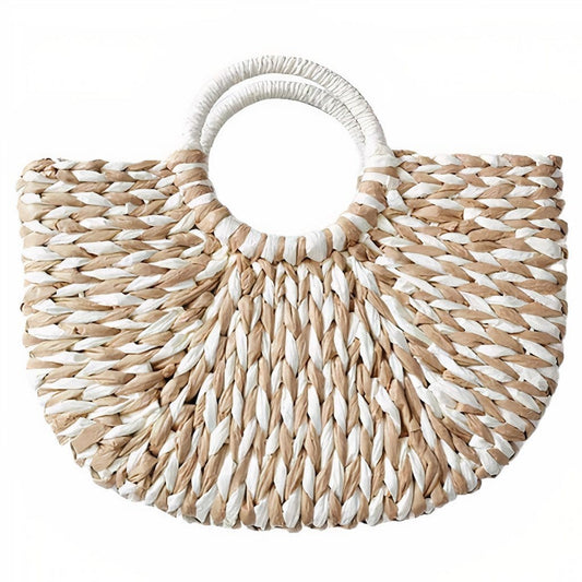 Cabas Demi Lune en Paille Chic