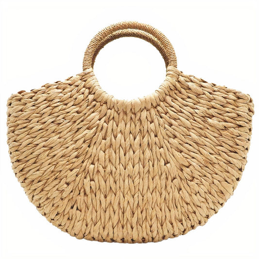 Cabas en Paille Tressée Marron