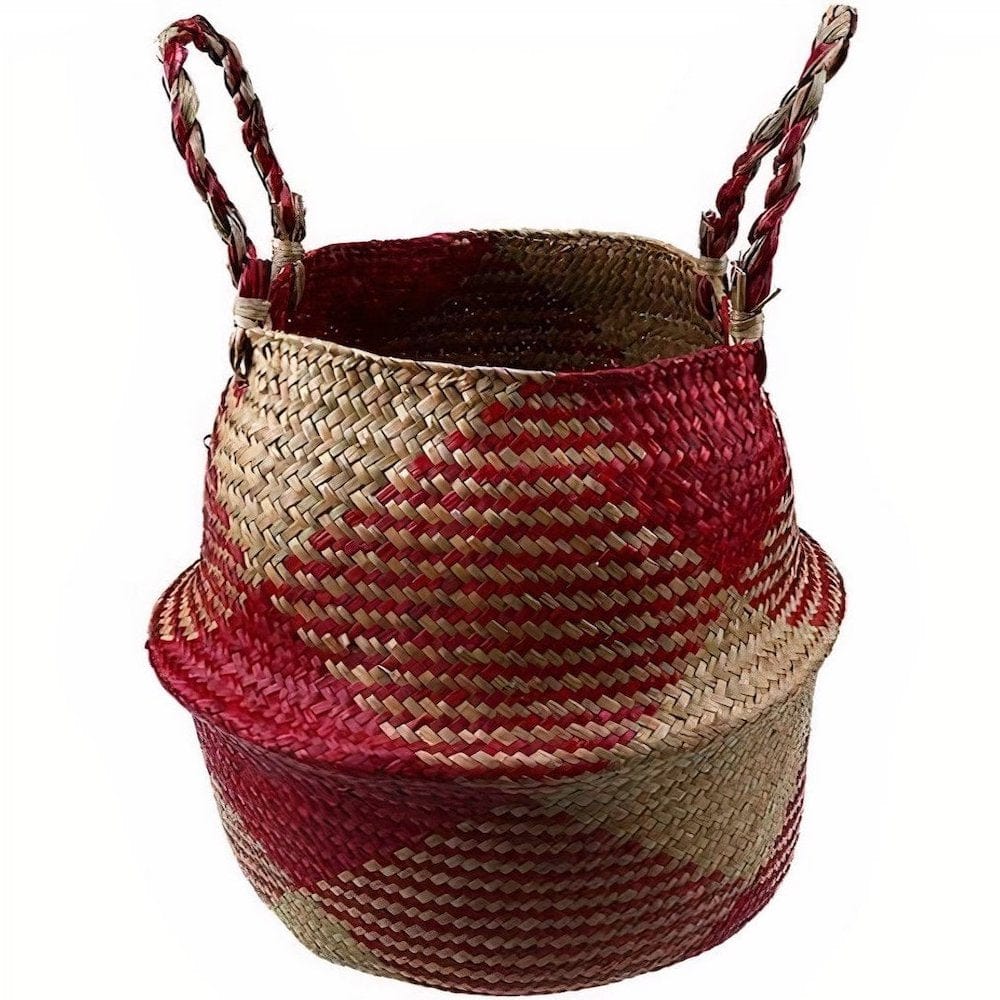 Cache Pot Osier Rouge pour Fleurs Petit format (22 cm x 20 cm)