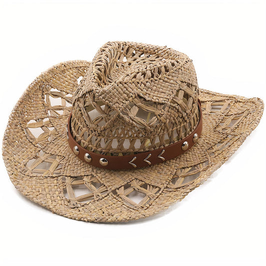 Chapeau de Cowgirl en Paille Tressée