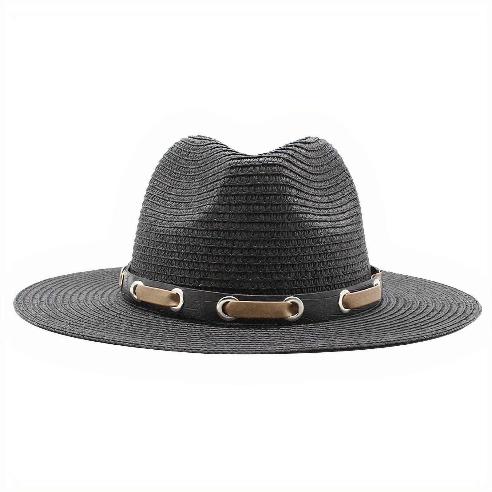 Chapeau de Paille à Bande de Cuir