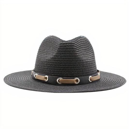 Chapeau de Paille à Bande de Cuir