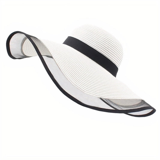 Chapeau de Paille Blanc pour Femme - Style Élégant
