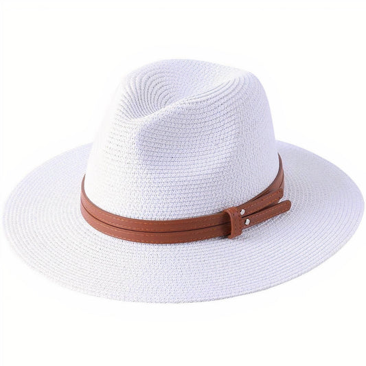 Chapeau de Paille Blanc pour Homme M (56-58 cm) *Taille internationale