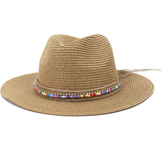 Chapeau de Paille Camel Perlé