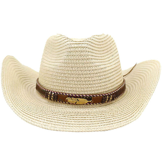 Chapeau de Paille Cowboy Beige - Style Western Chic