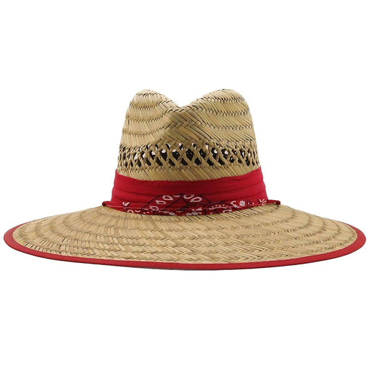 Chapeau de Paille Élégant Avec Ruban Rouge