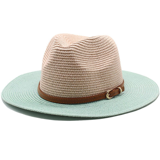Chapeau de Paille Été Femme Bicolore tendance