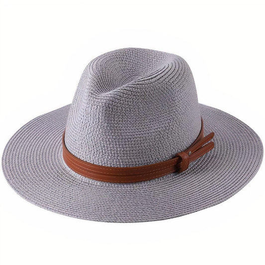 Chapeau de Paille Gris pour Homme M (56-58 cm) *Taille internationale