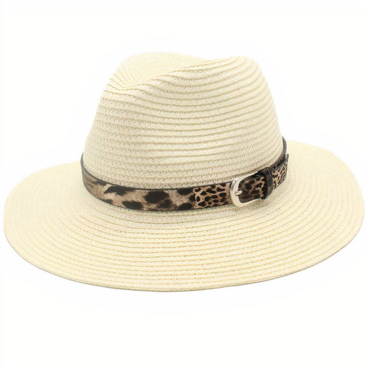 Chapeau de Paille Léopard pour Femmes - Style et Élégance