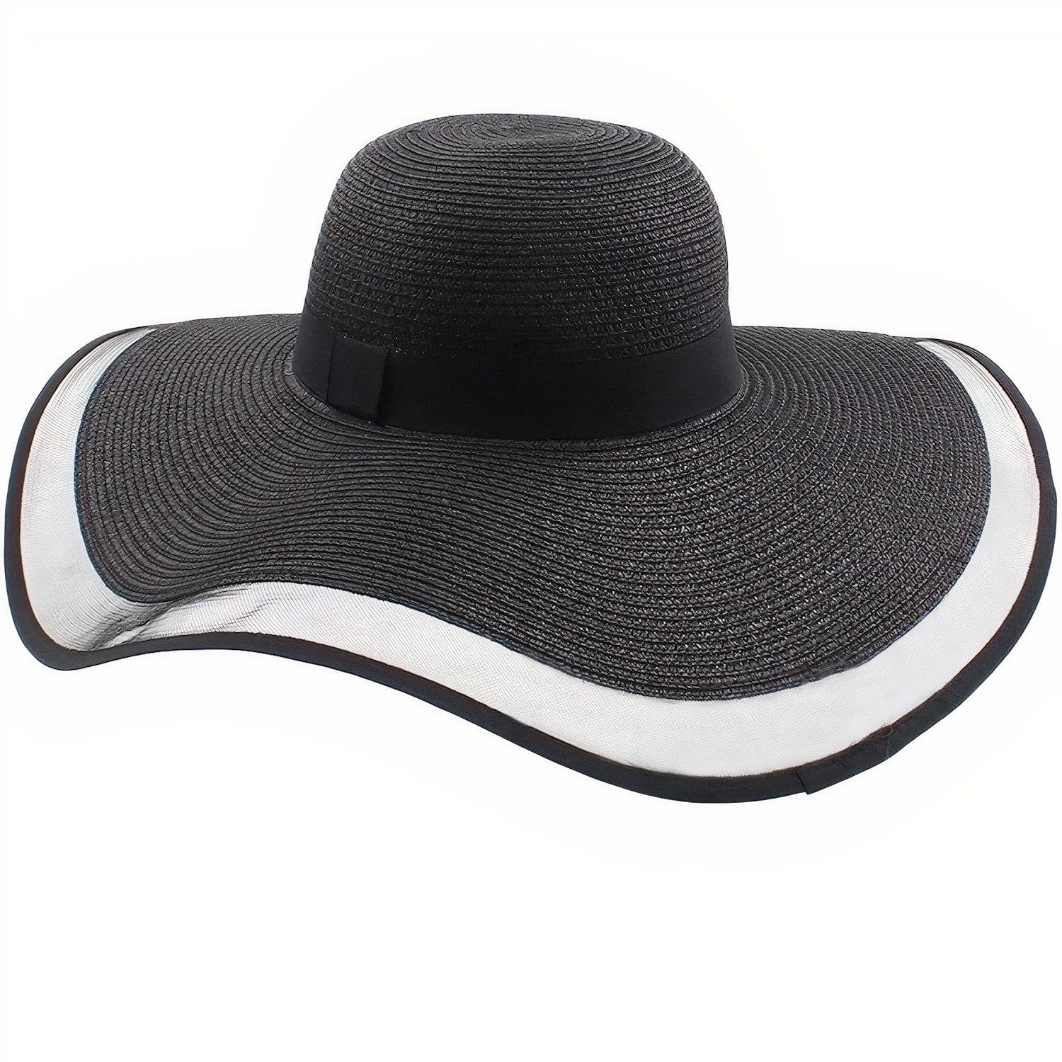 Chapeau de Paille Noir Femme chic