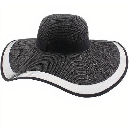 Chapeau de Paille Noir Femme chic