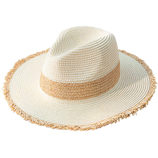 Chapeau de Paille pour Femme en Beige