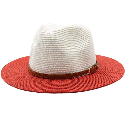 Chapeau de Paille Rouge et Blanc