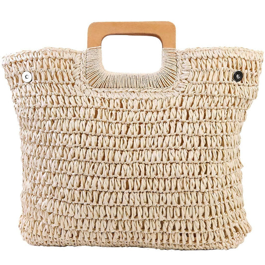 Grand Sac Cabas de Plage en Paille