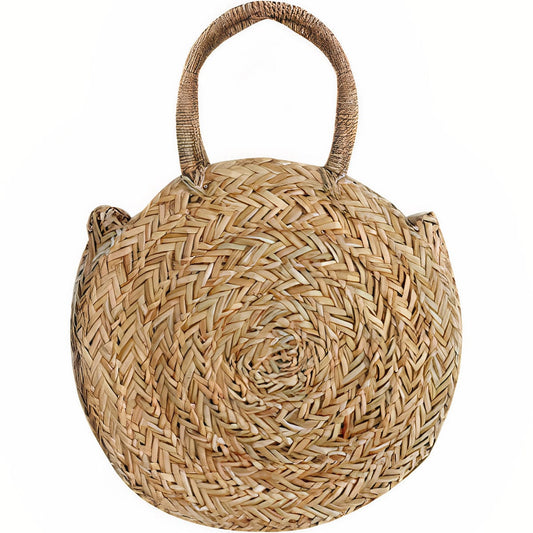 Grand Sac Rond en Paille - Collection Premium