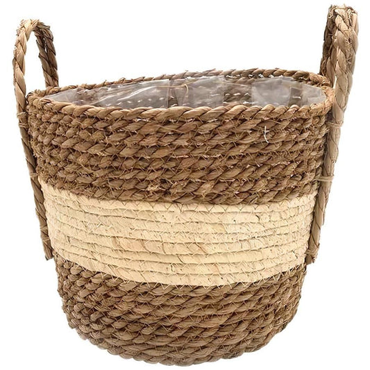 Osier & Paille Cache Pot Petit format (18 cm x 14 cm)