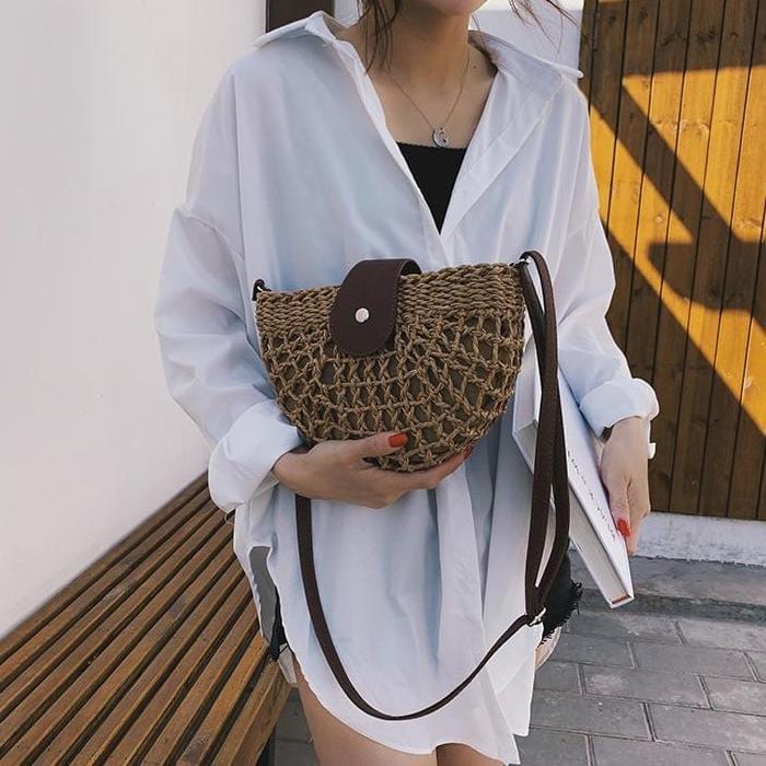 Sac à Main Bandoulière en Paille Summer Chic