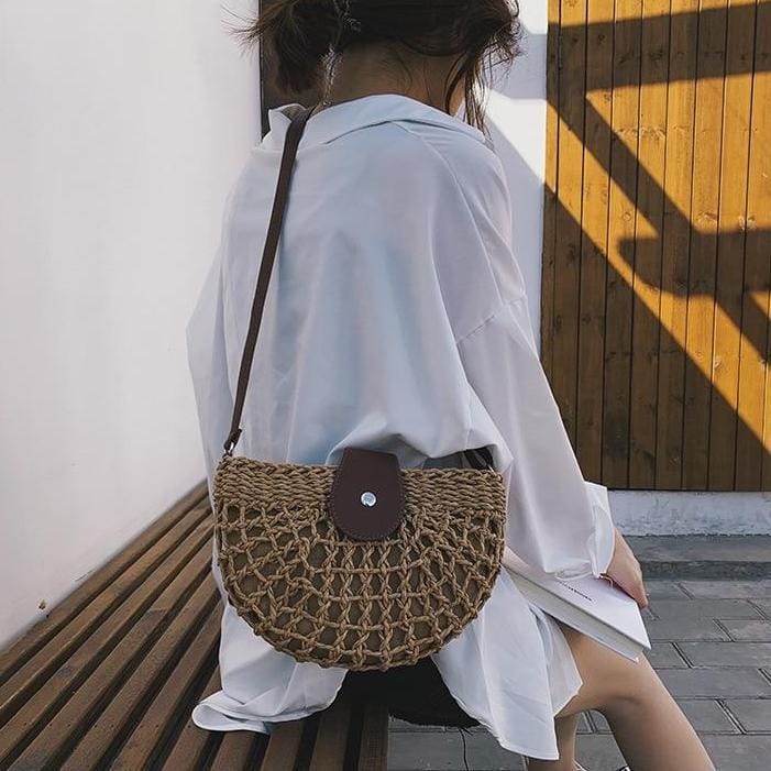Sac à Main Bandoulière en Paille Summer Chic