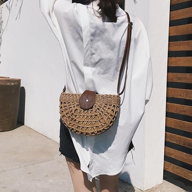 Sac à Main Bandoulière en Paille Summer Chic