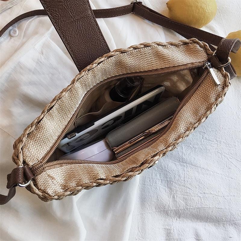 Sac à Main Bandoulière en Paille Summer Chic