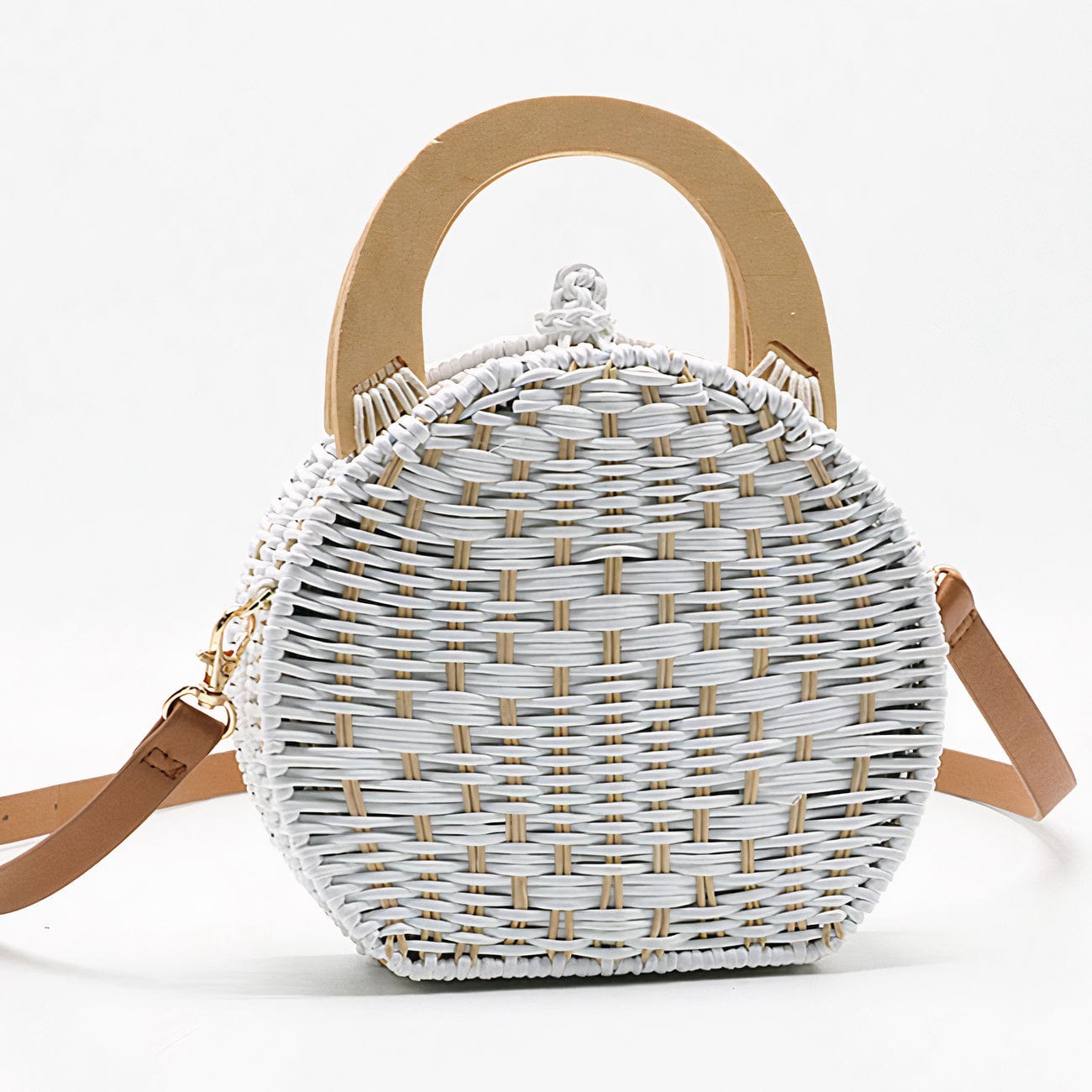Sac à Main Blanc en Osier Chic