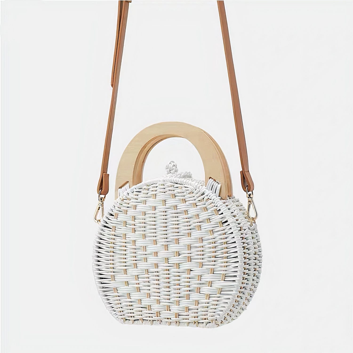 Sac à Main Blanc en Osier Chic