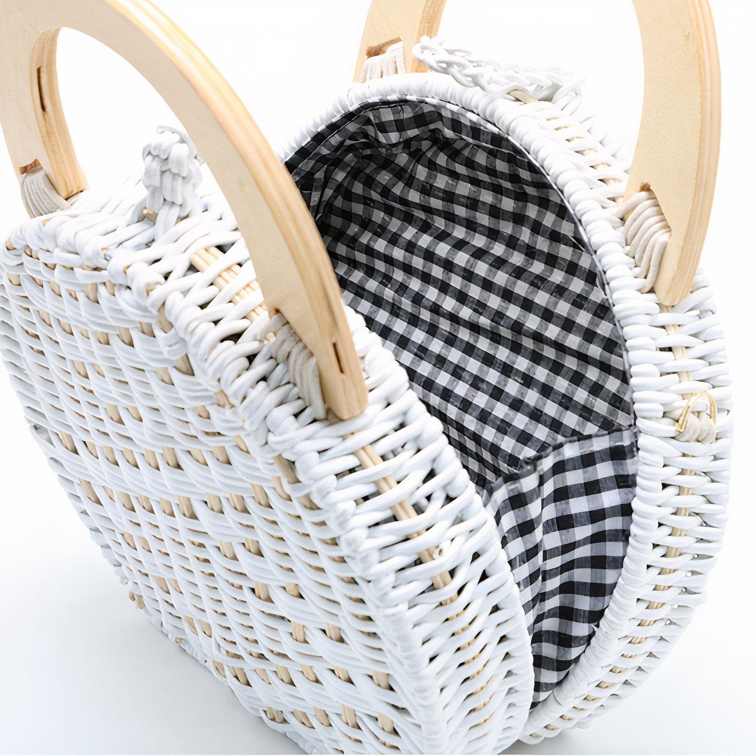 Sac à Main Blanc en Osier Chic