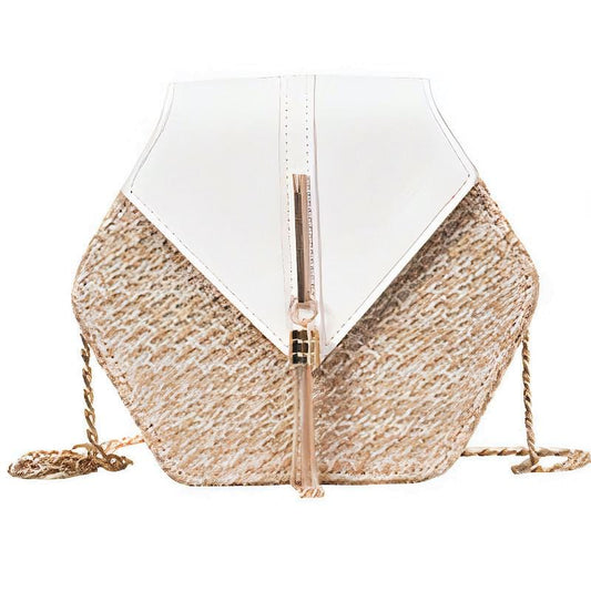 Sac à Main Éclat et Élégance en Cuir Blanc.