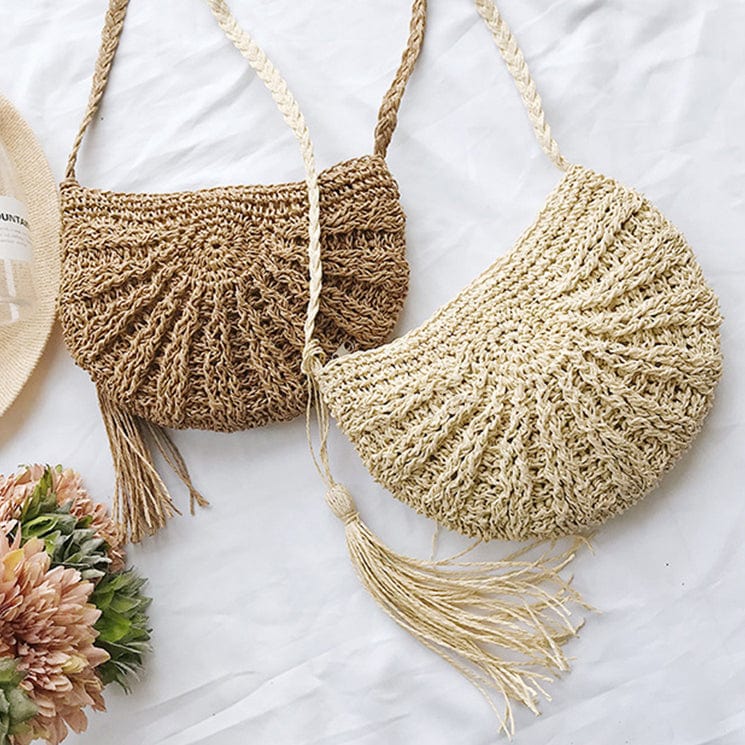 Sac à Main en Paille avec Pompon Glaméo