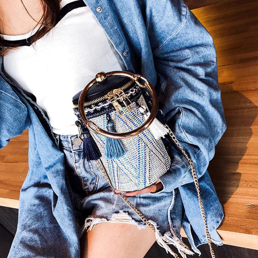 Sac à Main en Paille Boho Chic
