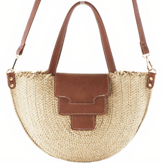 Sac à Main en Paille Demi Cercle