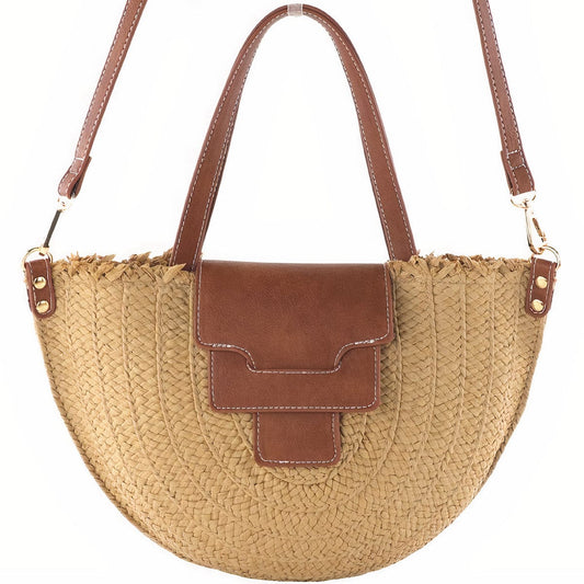 Sac à Main en Paille Demi-Lune