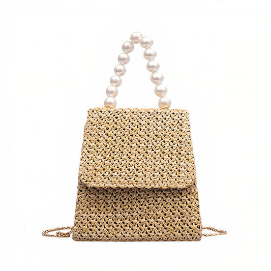 Sac à Main en Paille Dorée