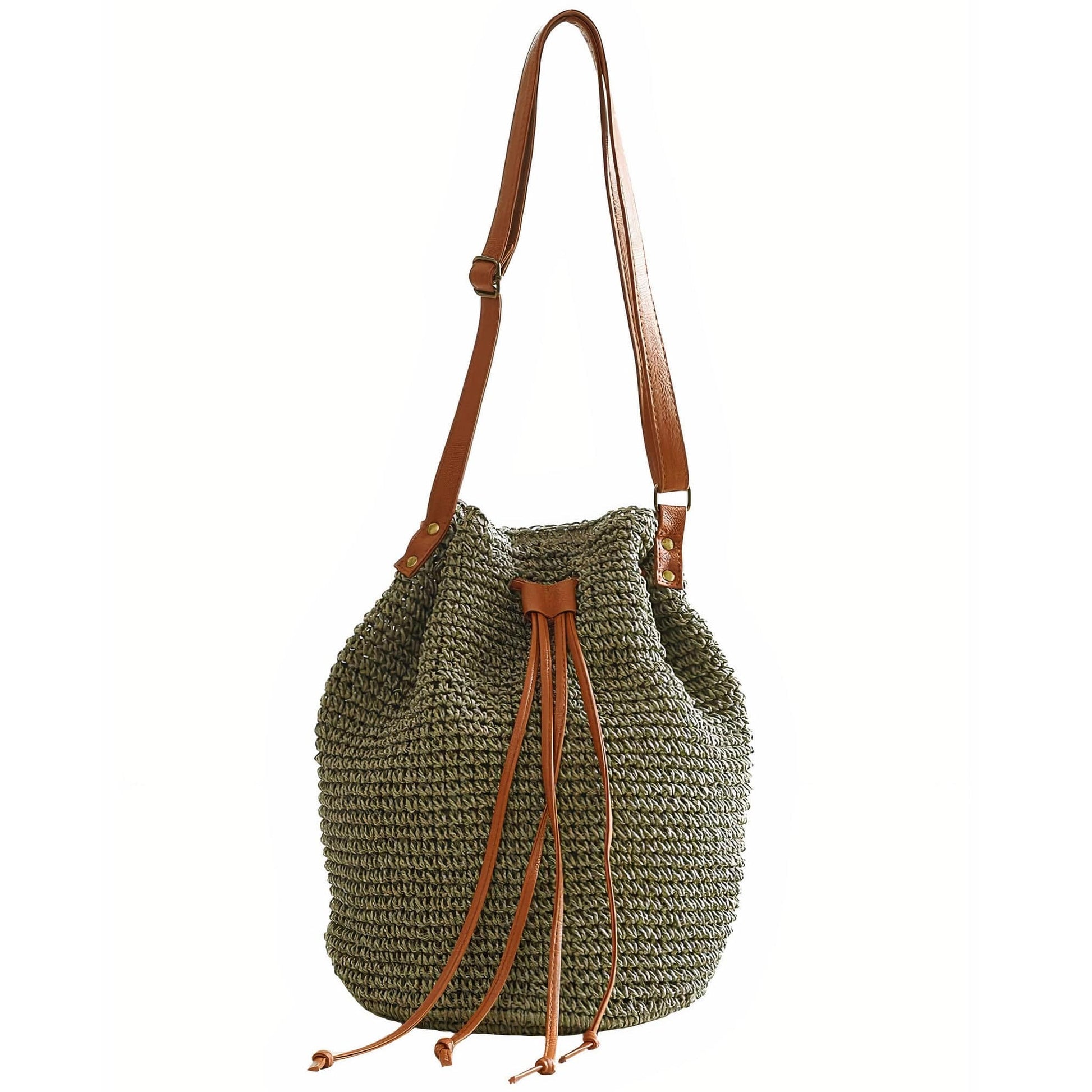 Sac à Main en Paille Kaki - Collection Estivale