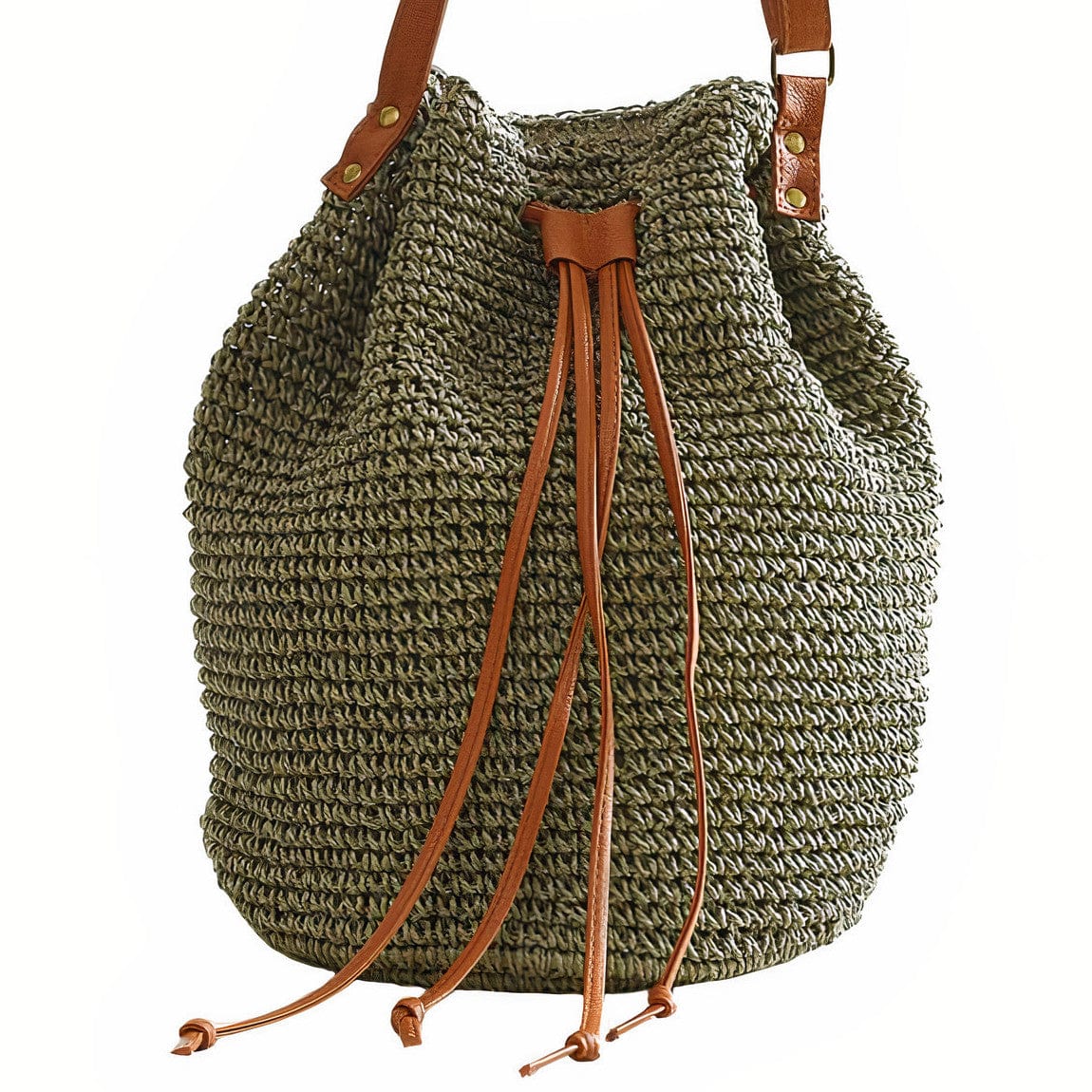 Sac à Main en Paille Kaki - Collection Estivale