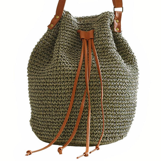 Sac à Main en Paille Kaki - Collection Estivale