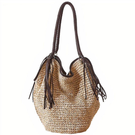 Sac à Main en Paille pour l'Été à la Plage