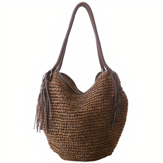 Sac à Main en Paille Zippé
