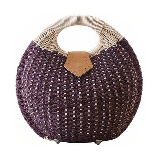Sac à Main Osier Rond - Élégance Féminine