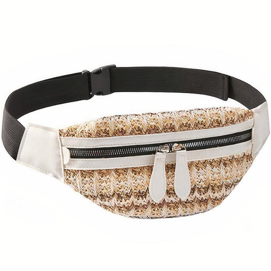 Sac Banane Paille Zippé - Collection Estivale