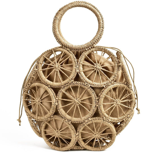 Sac Cabas en Paille avec Boules