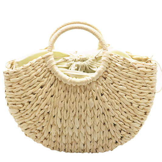 Sac Cabas en Paille Tressée - Beige