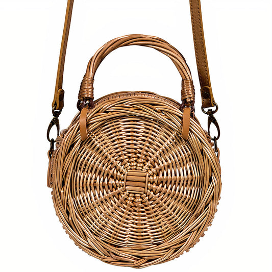 Sac Rond en Osier Naturel "Éclat de la Nature"