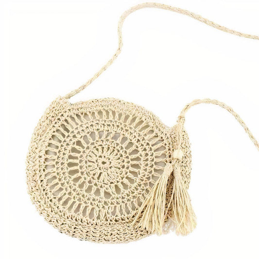 Sac Rond en Paille avec Pompon