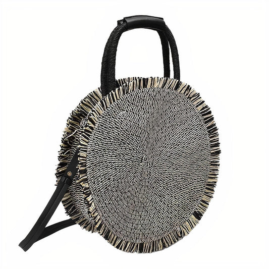 Sac Rond en Paille Élégant